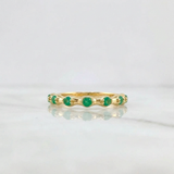 Anillo Cintillo Esmeralda 22pts Esmeraldas 7pts 2.25g / T6 1/2 Oro Amarillo 18K