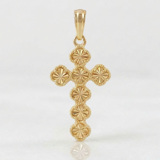 Dije Cruz Trebol 7.15gr / 6cm / Oro Amarillo 18K