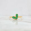 Anillo Corazon Esmeraldas 25 Pts 1 g / T6 Oro Amarillo 18K