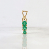 Dije Trio Degrade Esmeraldas 10Pts 0.55gr / 1.5cm / Oro Amarillo 18K %