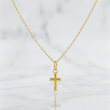 Set Cadena Aro Seguido + Dije Cruz / 1.2g / 45cm Oro Amarillo 18K
