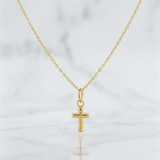 Set Cadena Aro Seguido + Dije Cruz / 1.2g / 45cm Oro Amarillo 18K