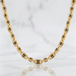 Cadena Rustica Cilindros 53g / 65cm / 5mm Oro Amarillo 18K