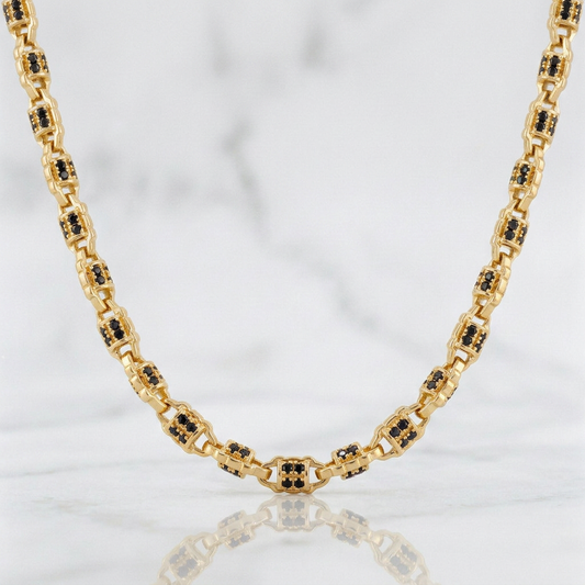 Cadena Rustica Cilindros 53g / 65cm / 5mm Oro Amarillo 18K