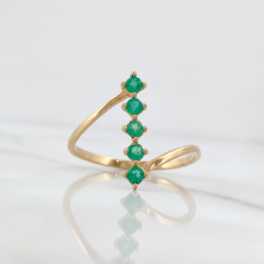 Anillo Arabe Esmeraldas 20Pts 1.5gr / T7 1/2 / Oro Amarillo 18K %