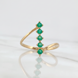 Anillo Arabe Esmeraldas 20Pts 1.5gr / T7 1/2 / Oro Amarillo 18K %