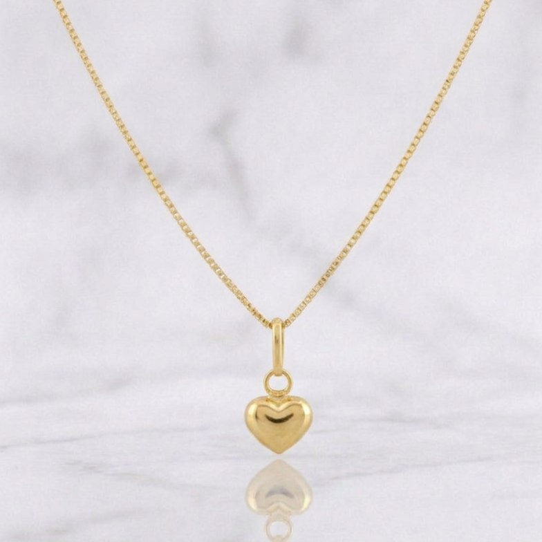 Set Cadena Veneciana + Dije Corazon / 1g / 40cm Oro Amarillo 18K