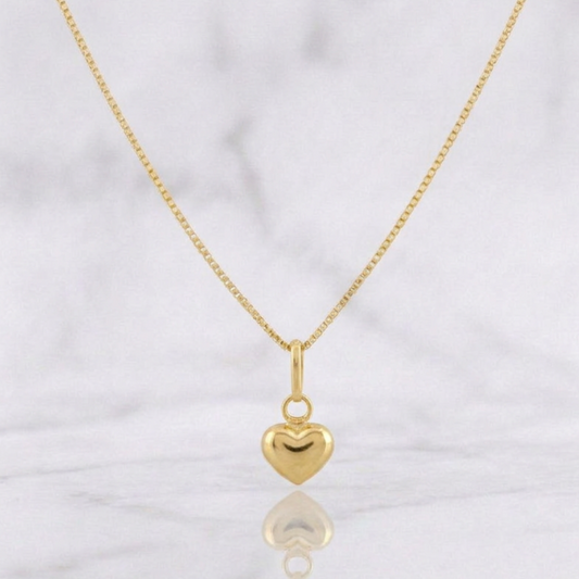 Set Cadena Veneciana + Dije Corazon / 1.35g / 45cm Oro Amarillo 18K