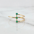 Anillo Abrazo Esmeralda 15 Pts 1.15gr / T8 1/4 / Oro Amarillo 18K