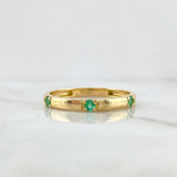 Anillo Apilable Esmeraldas 9pts 1.55g / T6 1/4 Oro Amarillo 18K