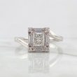 Anillo Cubo Diamantes 90pts 3.55g / T6 1/2 Oro Blanco 18K