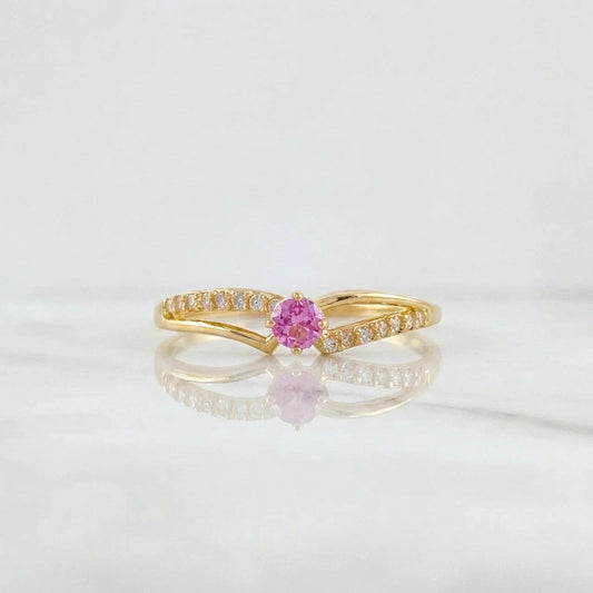 Anillo Solitario Entrelazado 1.15g / T7 Oro Amarillo 18K