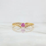 Anillo Solitario Entrelazado 1.05g / T5 Oro Amarillo 18K