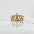 Anillo Corona Triangulos 3gr / T6 / Circones Blancos Oro Amarillo 18K