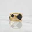 Anillo Trebol 4.35gr / T5 3/4 / Dos Oros Negro Amarillo 18K