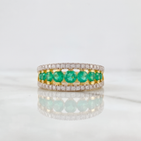 Anillo Imperial Esmeralda 82pts Diamante 25pts 4.25g / T7 Oro Amarillo 18K