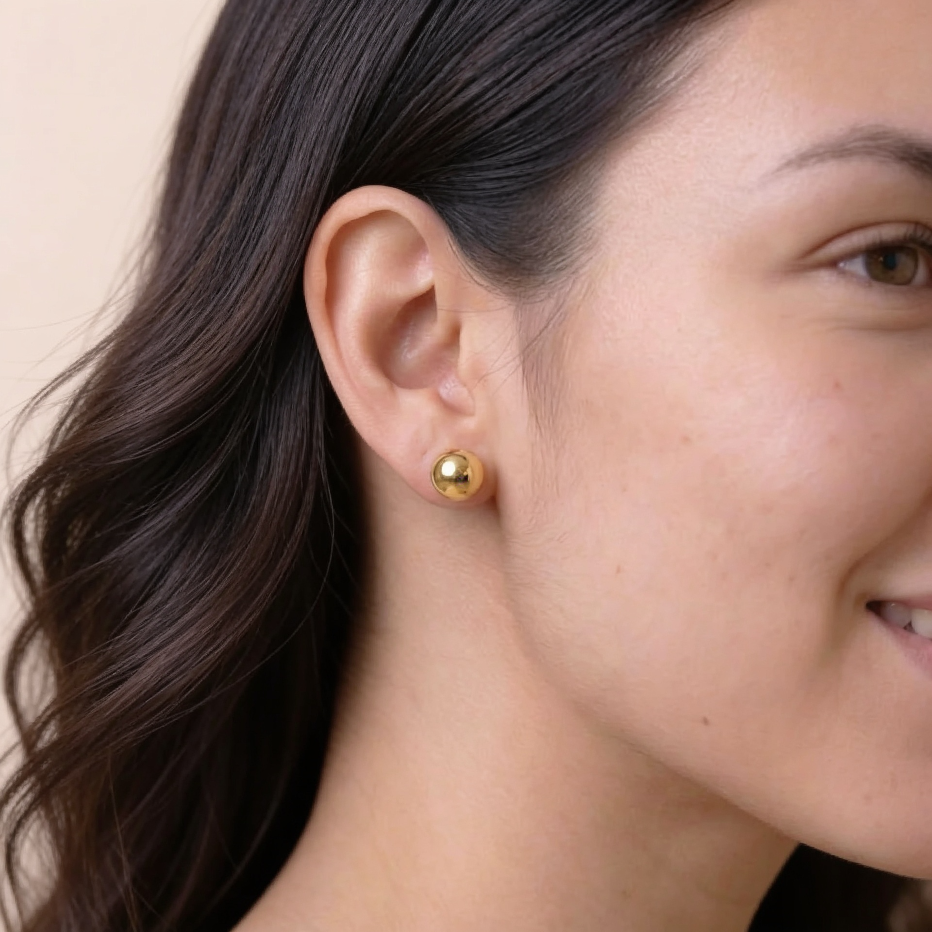 Topos Bola Lisa 0.95 g / 8 mm Oro Amarillo 18K