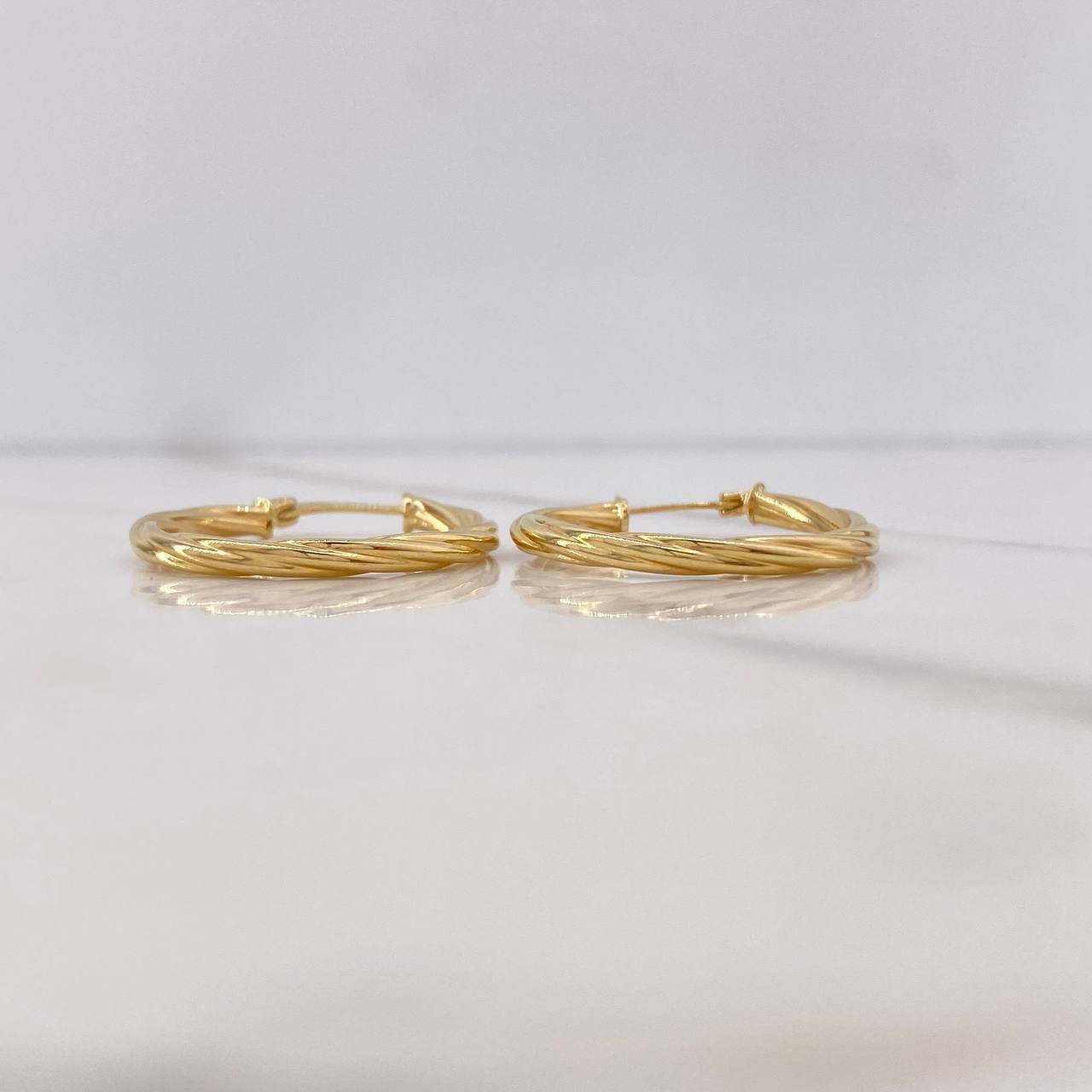 Candongas Lui 2.15gr / 2.8cm / Entorchadas Oro Amarillo &