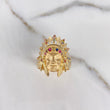Anillo Indio 12.15gr / T10 1/2 / Circones Colores Oro Amarillo $