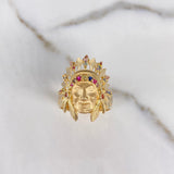 Anillo Indio 12.15gr / T10 1/2 / Circones Colores Oro Amarillo $