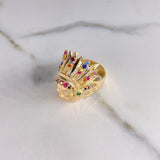 Anillo Indio 11.65gr / T9 3/4 / Circones Colores Oro Amarillo $