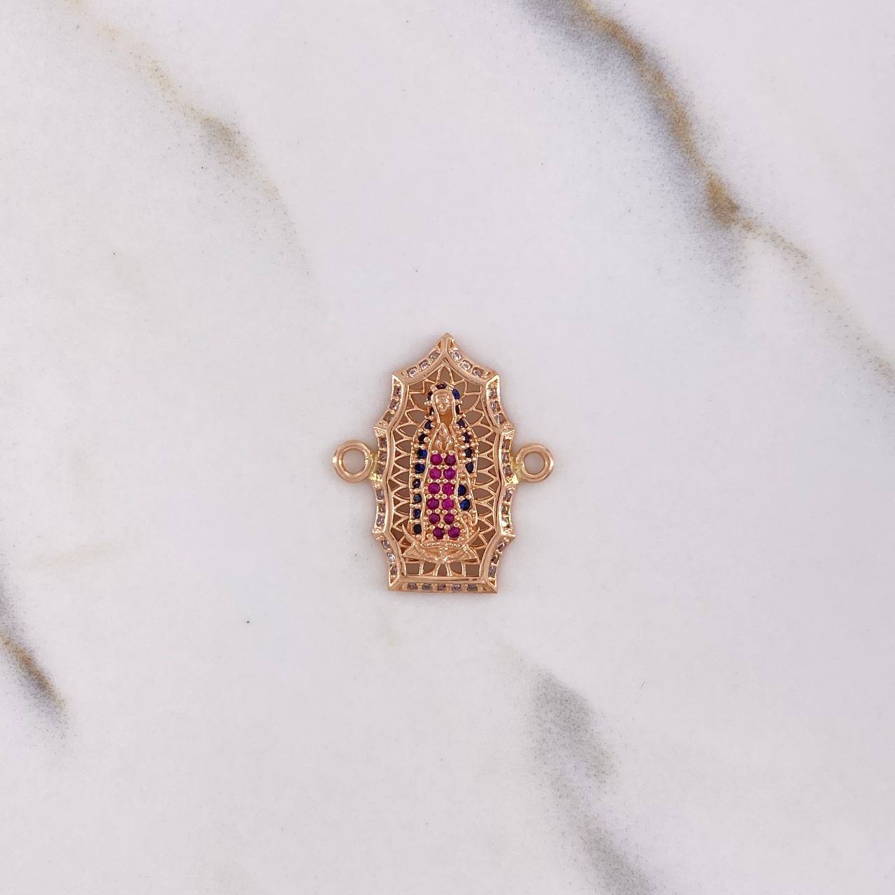 Herraje Virgen Guadalupe 2.8gr / 2.3cm / Circones Blancos Azules Fucsias Oro Rosa &
