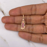 Dije Virgen Guadalupe 1.9gr / 2.8cm / Circones Azules Fucsias Oro Rosa &