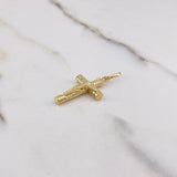 Dije Cruz Cristo 1.3gr / 3.5cm / Baston Rayado Oro Amarillo &