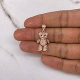 Dije Oso Articulado 4.65gr / 3cm / Circones Blancos Azules Oro Rosa &
