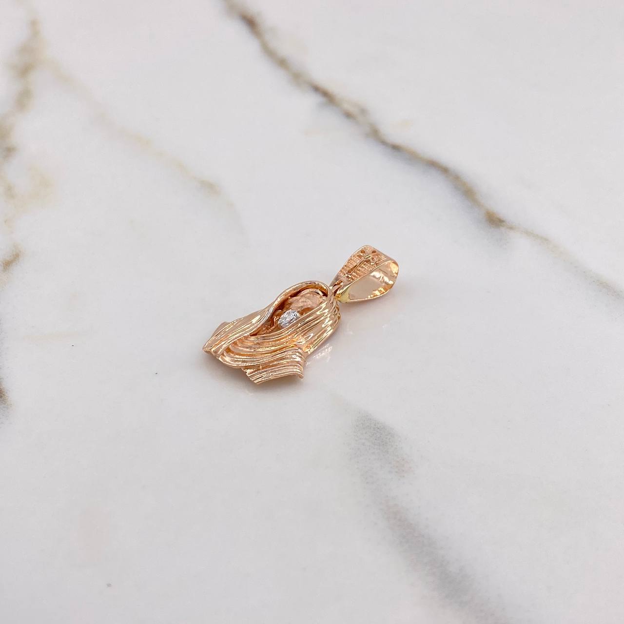 Dije Rostro Cristo 3.35gr / 2.7cm / Dos Oros Blanco Rosa 18K #
