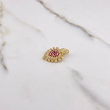 Dije Sagrado Corazon 2.1gr / 2cm / Circones Blancos Fucsias Oro Amarillo &