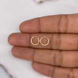 Candongas Mini Aro 0.35gr / 0.9cm / Diamantadas Oro Amarillo &
