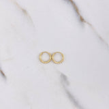 Candongas Mini Aro 0.35gr / 0.9cm / Diamantadas Oro Amarillo &