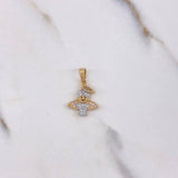 Dije Angel 1.3gr / 2cm / Circones Blancos Dos Oros Amarillo Blanco $