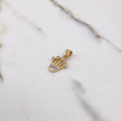 Dije Corona RX 1.4gr / 2cm / Circones Blancos Dos Oros Amarillo Blanco $