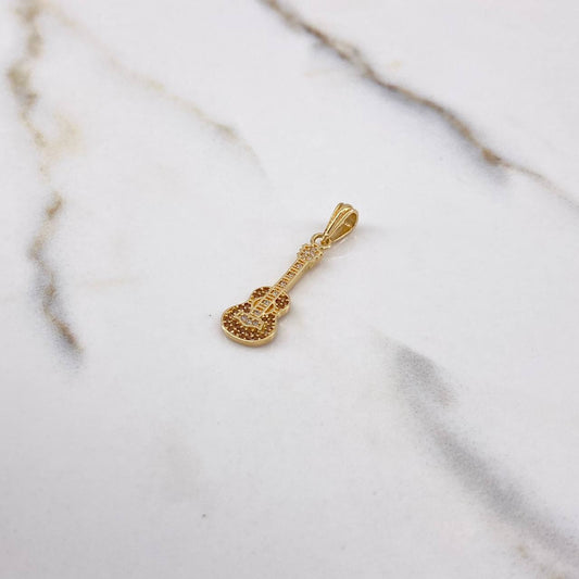Dije Guitarra 1.2gr / 2.8cm / Circones Blancos Cafes Oro Amarillo &