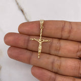 Dije Cruz Cristo Espiral 1.7gr / 3.5cm / Oro Amarillo $