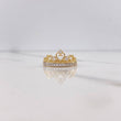 Anillo Corona Corazones 2.65gr / T7 / Circones Blancos Dos Oros Amarillo Blanco $