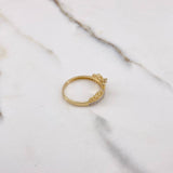 Anillo Corona Corazones 2.65gr / T7 / Circones Blancos Dos Oros Amarillo Blanco $