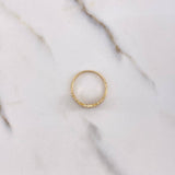 Anillo Corona Corazones 2.65gr / T7 / Circones Blancos Dos Oros Amarillo Blanco $