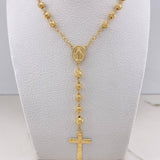 Rosario Virgen Milagrosa 18gr / 60cm / 5mm-6mm Bolas Diamantadas Oro Amarillo $