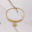 Pulso Aro Corazon 7.9gr / 17cm / 5mm-6mm Bolas Diamantadas Circones Blancos Oro Amarillo $