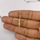 Dije Cruz Cristo Espiral 1.6gr / 3.5cm / Oro Amarillo $