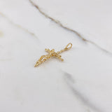 Dije Cruz Cristo Espiral 1.6gr / 3.5cm / Oro Amarillo $
