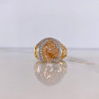 Anillo Herradura Caballo 8.2gr / T9 3/4 / Circones Blancos Tres Oros $