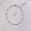 Pulso Estilo Militar 1.95gr / 18cm / 3mm Bolas Diamantada Oro Amarillo &