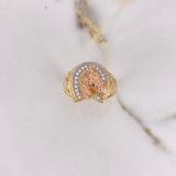 Anillo Herradura Caballo 7.9gr / T8 3/4 / Circones Blancos Tres Oros $