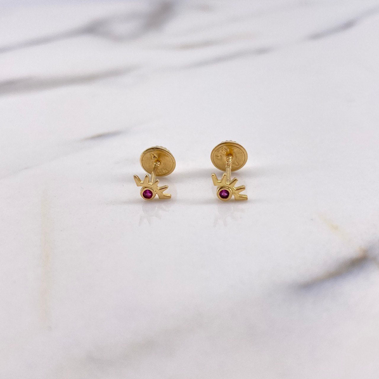 Topos Ojo Turco 0.55gr / Circon Fucsia Oro Amarillo &