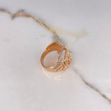 Anillo San Miguel Arcángel 11.55gr / T7 3/4 / Dos Oros Blanco Rosa $