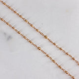 Rosario Virgen Milagrosa 7.5gr / 55cm / 3mm-4mm Bola Lisa Oro Rosa $